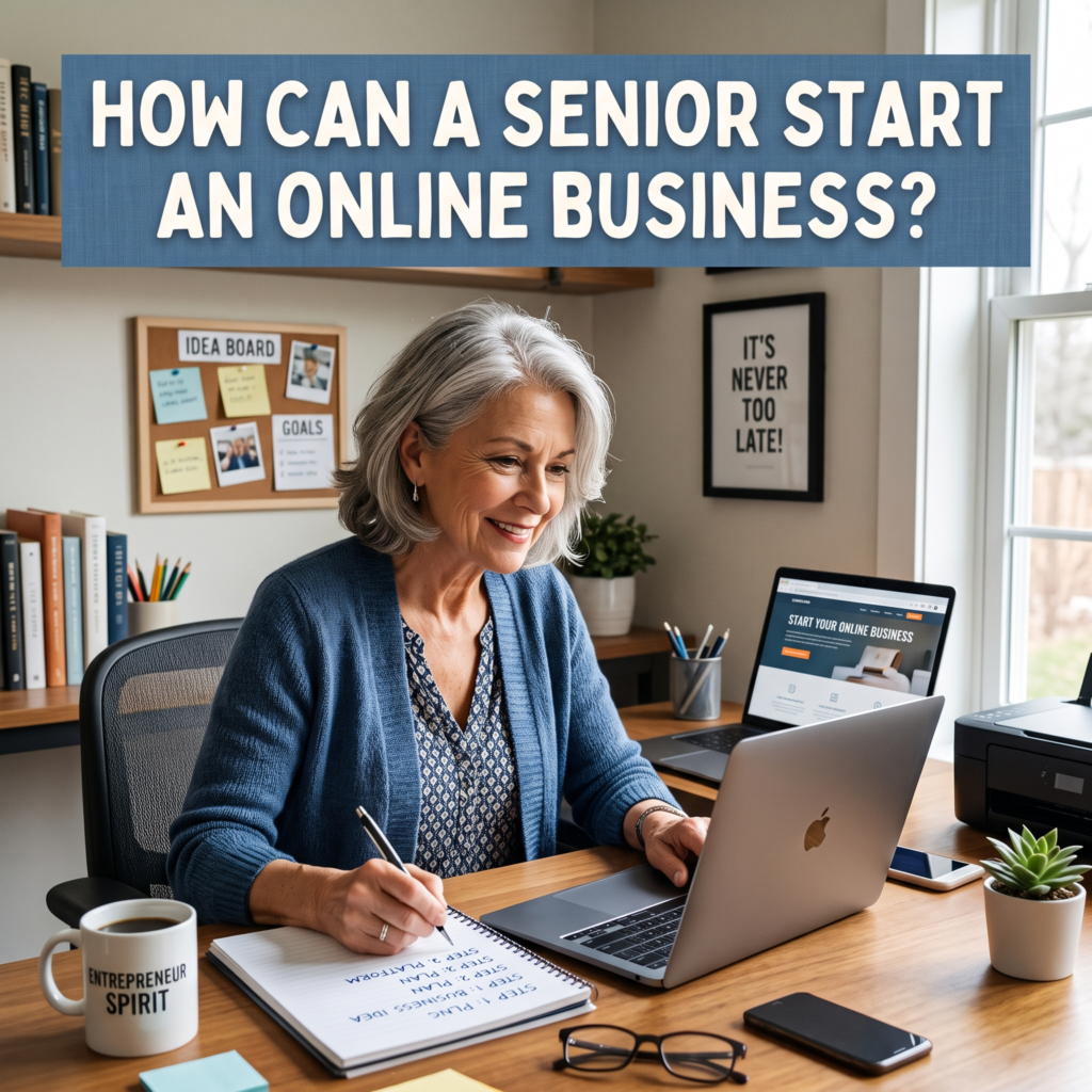 How can a senior start an online business?